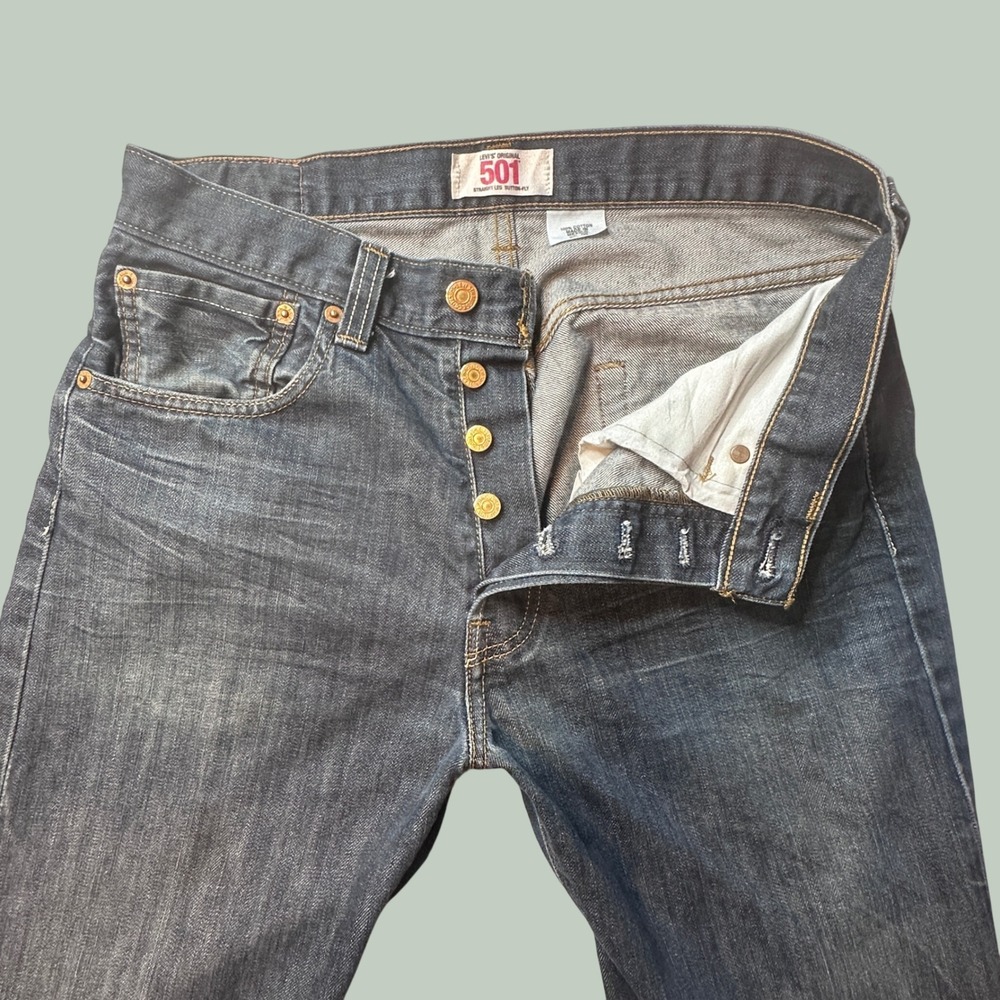 Vintage Levi's 501 Jeans Mens 31x30 Original Straight Leg Dark Wash Button Fly